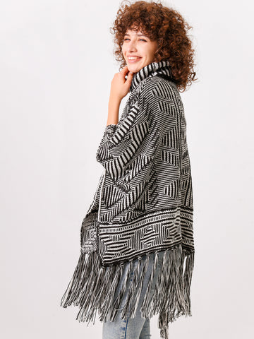 Cowl Neck Poncho Cape